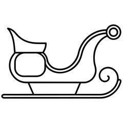 sleigh ride line art icon