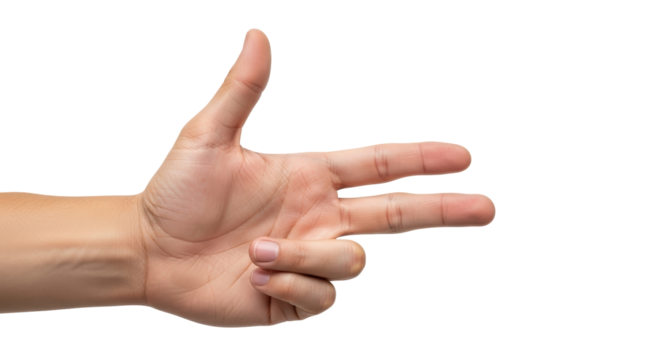 Isolated Hand Gesture with Three Fingers