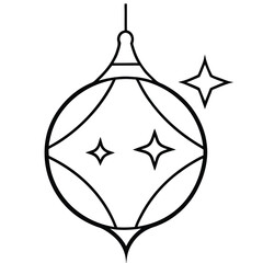 sparkling ornament line art icon