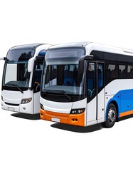 Two modern buses side-by-side