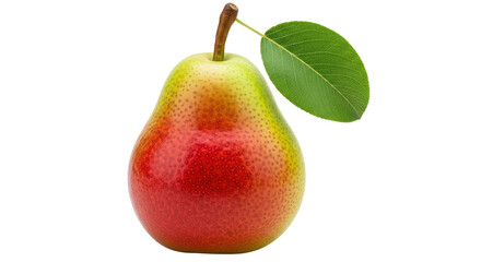 Isolated Pear with Leaf