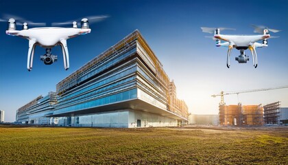 ai integrated construction drones site surveying modern architecture