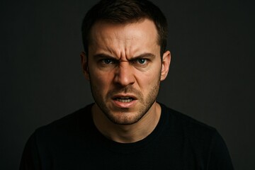 Obraz premium Angry Expression - Caucasian Male Close-Up Portrait
