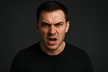Fototapeta premium Angry Expression - Caucasian Male Close-Up Portrait