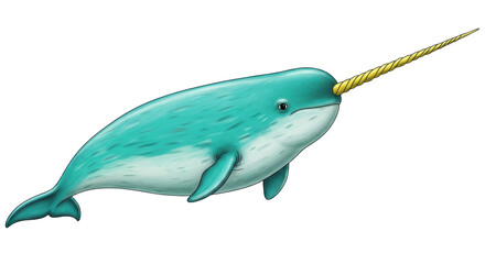 Isolated Narwhal Whale © Claudia