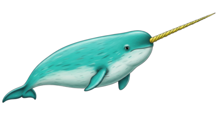 Isolated Narwhal Whale