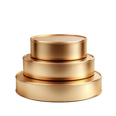 Gold podiums isolated on a white transparent background