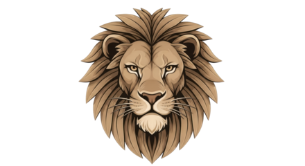 Isolated Lion Head Portrait