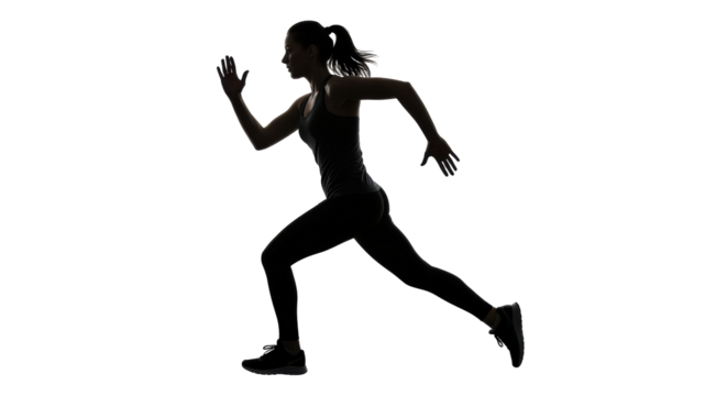 Isolated Woman Running Silhouette - Powered by Adobe