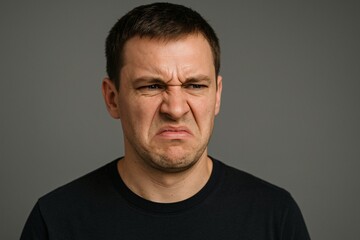 Disgusted Expression - Caucasian Male Close-Up Portrait
