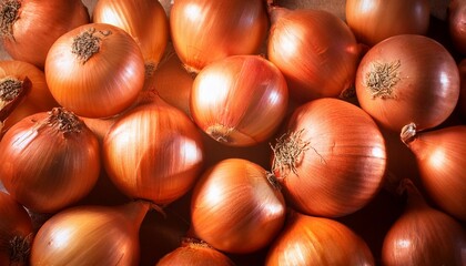 Obraz premium bright and fresh onions in a pile