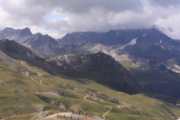 mountains in val d'isere, french alps, france