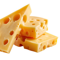 Swiss Cheese Cubes isolated on transparent background