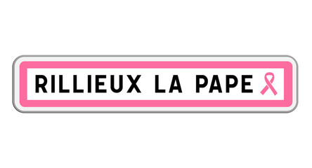 Panneau d'entrée Octobre Rose Rillieux-la-Pape, Métropole de Lyon, Auvergne-Rhône-Alpes