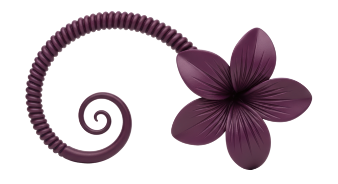 Isolated Decorative Floral Vine Ornament