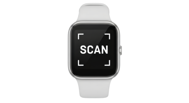 Isolated Smartwatch with Scan Display