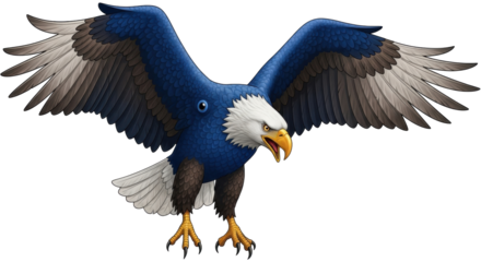 Isolated Eagle with Open Wings