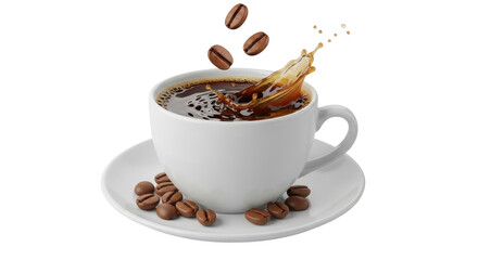Isolated Coffee Cup with Beans