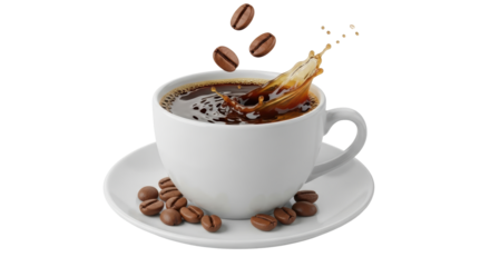 Isolated Coffee Cup with Beans