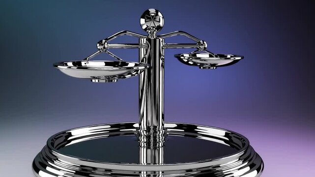 Judicial Measurement Scale Instrument with Medicinal Emblem Rendered in Three Dimensions