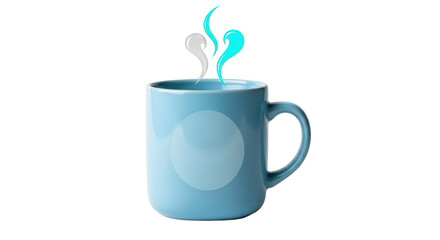 Isolated Blue Mug with Steam