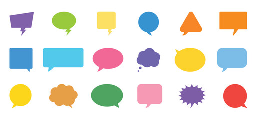 Colorful Comic Speech Bubble Set – Vector Chat Bubbles for Messages, Dialogues, Stickers, and Pop Art Designs