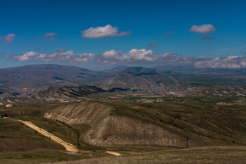 Mountain peaks of Dagestan. Nature. Mountain summer landscape.