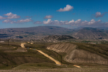 Mountain peaks of Dagestan. Nature. Mountain summer landscape.