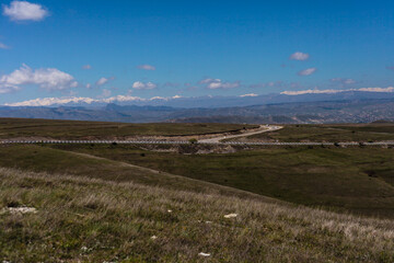 Mountain peaks of Dagestan. Nature. Mountain summer landscape.