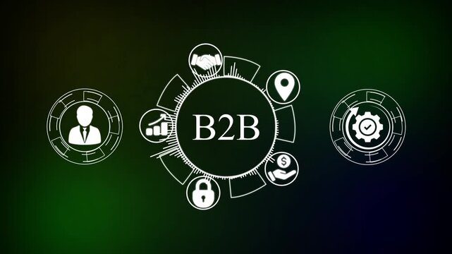 B2B Technology, Internet and network concept .network , business ,technology concept animation technology background. Animated B2B process illustration featuring video.