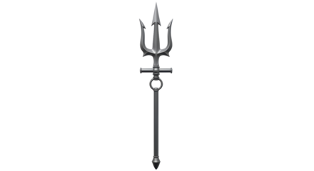 Isolated Silver Trident Weapon