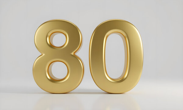 Elegant Golden Number Eighty: 80th Anniversary, Birthday, or Sale