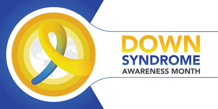 Down Syndrome awareness month is observed every year in October, it is a condition in which a person has an extra chromosome, they are small packages of genes in the body. vector illustration