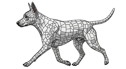 Isolated Geometric polygonal dog