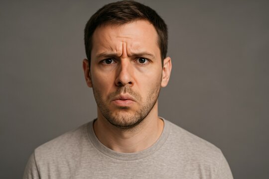 Neutral Expression - Caucasian Male Close-Up Portrait
