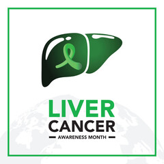 Liver Cancer awareness month is observed every year in October, cancer can sometimes start in liver or spread from another organ. Vector illustration