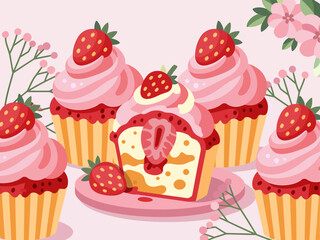 Vibrant strawberry arrangement with leafy accents