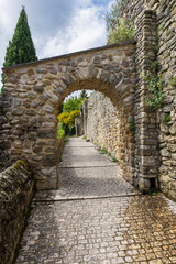 Obraz premium La Laupie, in the Drôme department, Auvergne-Rhône-Alpes. Little city in southeastern France, La Laupie is a picturesque medieval village perched on a hill, with renovated houses and flowery alleys