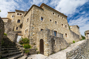 La Laupie, in the Drôme department, Auvergne-Rhône-Alpes. Little city in southeastern France, La Laupie is a picturesque medieval village perched on a hill, with renovated houses and flowery alleys
