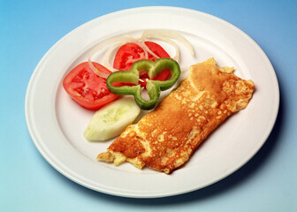 Tortilla francesa y verduras 