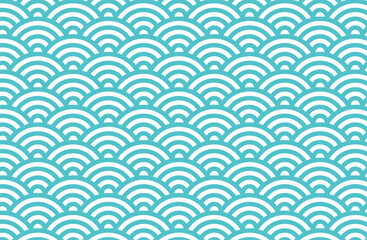 Seigaiha Japanese traditional wave pattern. Seamless oriental geometric background