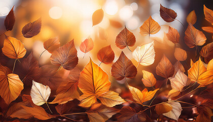 falling leaves illustration nature digital art botanical environment close up view seasonal concept for relaxation