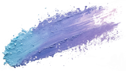 Gradient purple and blue paint splash forming dynamic design element on transparent background suitable for creative templates, modern digital graphics or projects..