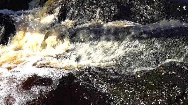 Republic of Karelia. Mountain Park. Akhvenkoski Waterfall