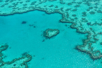 Aerial View of Heart Reef in Whitsundays Australia