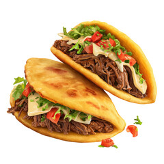 Stuffed Mexican Gorditas with Shredded Beef and Cheese
