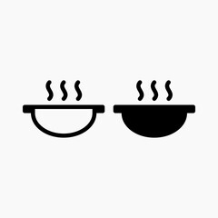 Frying Pan Icon in Outline and Solid Style