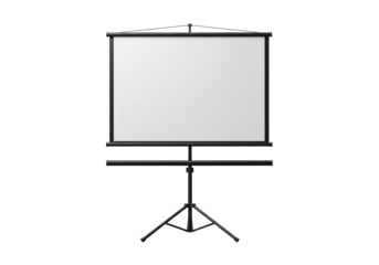 Isolated Projector Screen on Stand, Projection Equipment, Display, Screen Surface in View