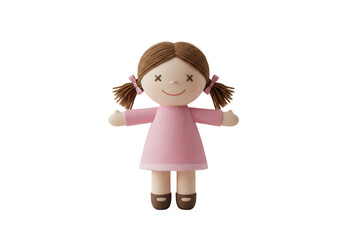Isolated Rag Doll Toy, Smiling Face, Little Girl, Cute, Pretty, Sweet, Childhood Playtime