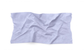 Obraz premium Crumpled piece of white paper with torn edges, isolated on transparent background, creating a textured and abstract effect